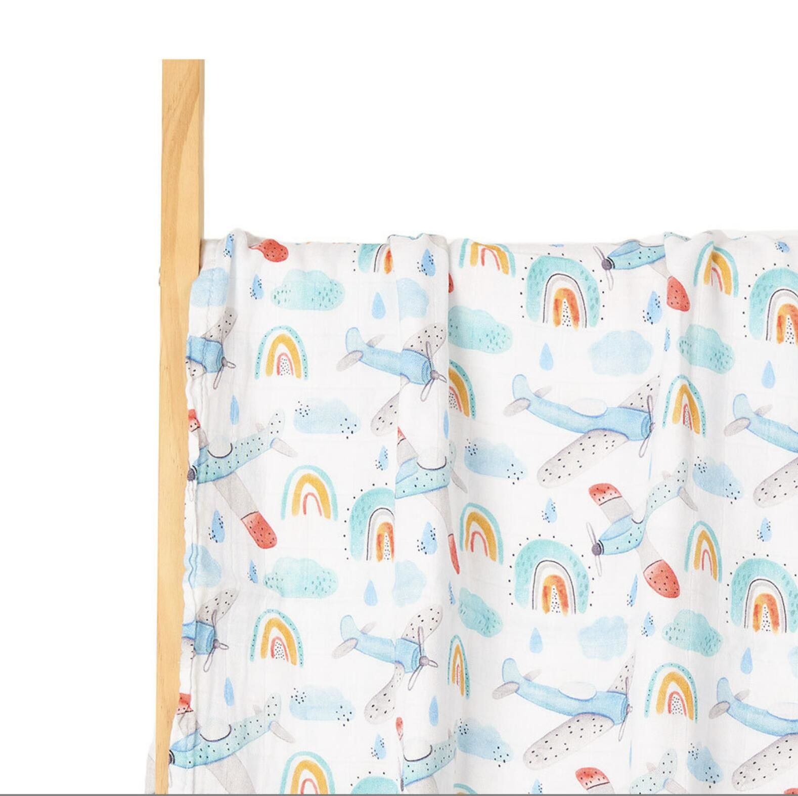 Buy Wholesale China Super Quality Moq50pcs Reactive Printed Bamboo Muslin Blanket & Muslin