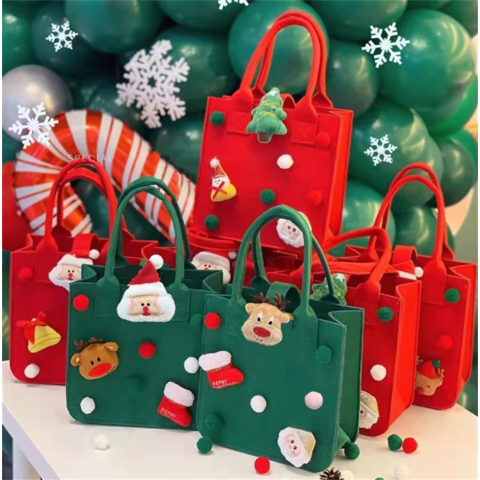 Christmas Bottle Bag Multipurpose Reusable Cartoon Pattern Bottle Bag