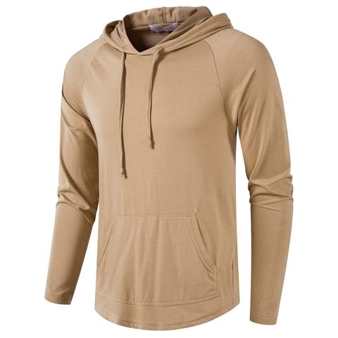 Wholesale Cotton And Polyester Jersey Long Sleeve Pullover Lightweight Hoodie Casual Hooded Sweatshirts Wholesale Casual Custom Logo Men s Hoodie Solid Color Casual Hooded Sweatshirts Cotton Polyester...