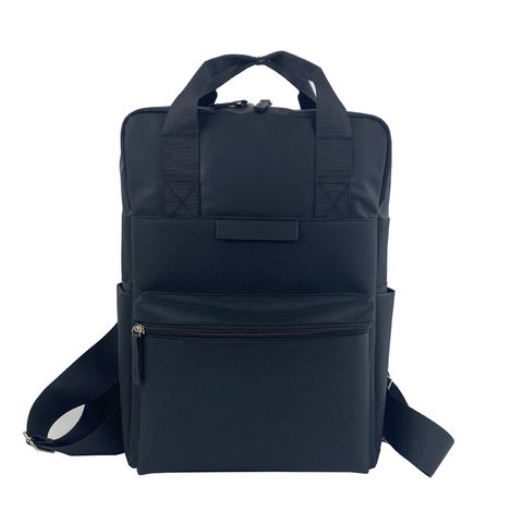 Handmade Full-leather Backpack Black & Blue Leather 