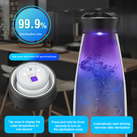 Bulk Custom Private Label UV Sterilization Reminder Smart Water Bottle