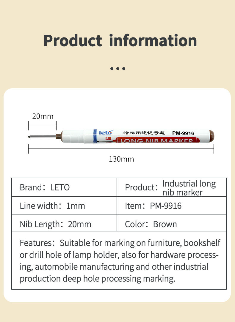 Buy Wholesale China Deep Hole Marker Pens Deep Drill Hole Long Nib