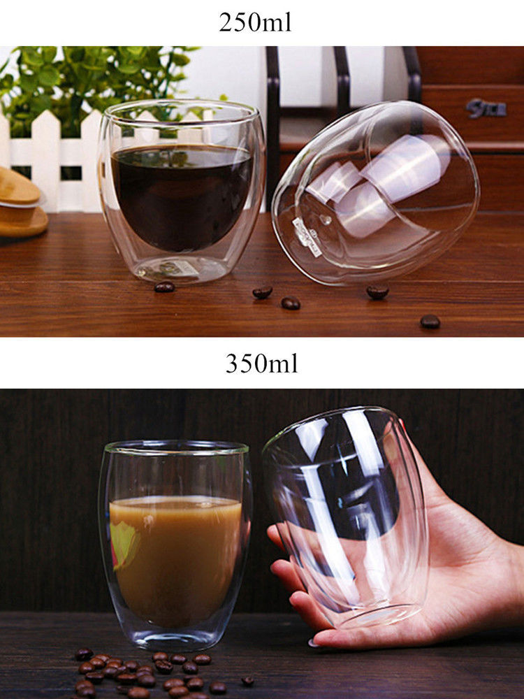 New Heat-resistant Double Wall Glass Cup Beer Espresso Coffee Cup