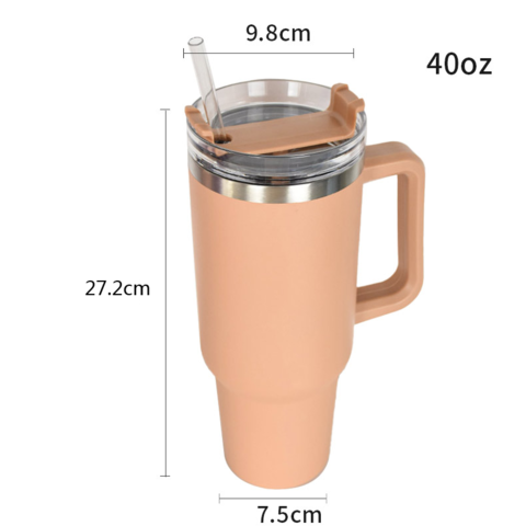 Stanley-vaso H2.0 con mango y tapas de pajita, termo de café de acero  inoxidable, tazas de coche al vacío, 30oz/40oz