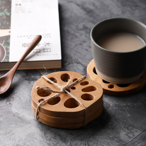 6PCS) Wooden Table Placemat Heat Resistant Hot Pot Coasters Cup