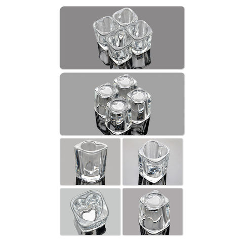 6pcs Drinking Glasses Square Glass Cups Modern Bar Glassware Clear