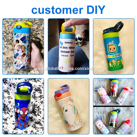12oz 350ml Children's DIY Blank Sublimation Thermal Vacuum Cups Kids Cup  with Leak Proof Lid for White Sublimation Transfer - China Kids Bottle and  Stainless Steel Bottle price