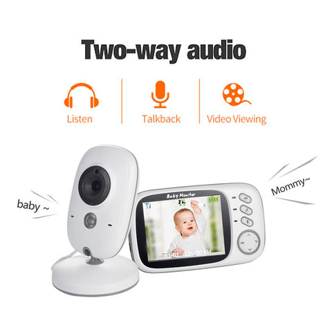 Baby Monitor with 1080P Display, 4.3 Inches, 2.4G Wireless, Camera with  Night Vision, Two-Way Audio, Fever Alarm : : Baby Products