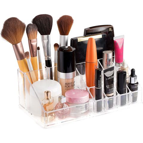 Clear Cosmetic Storage Organizer, Clear Makeup Organizer with 4 Storage  Drawers, Clear Acrylic Skincare Bathroom Counter Organizer, 2 Tier Cosmetic  Display Case for Vanity, Bathroom Counter or Dresser 