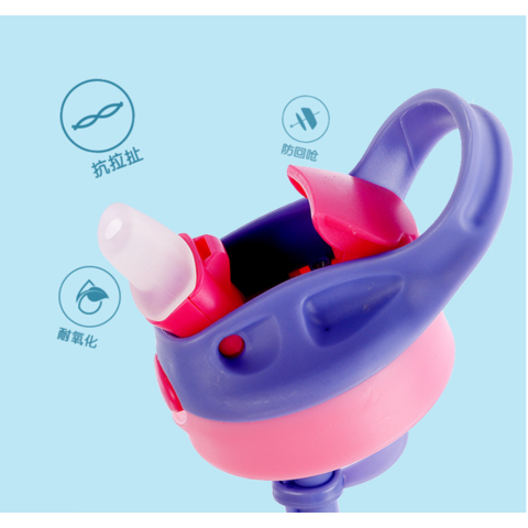 Botella de agua infantil de tritán sin BPA con pajita, 480 ml, personalizable para B2B