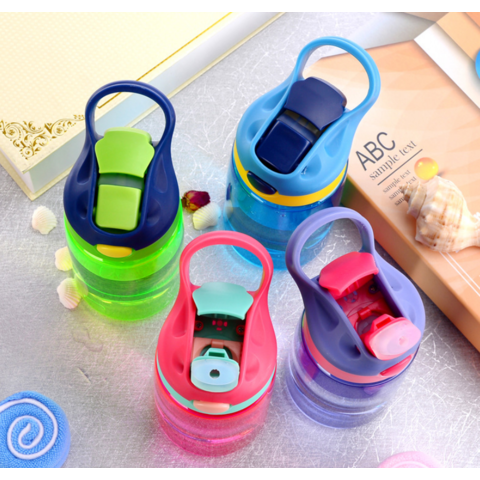 Botella de agua infantil de tritán sin BPA con pajita, 480 ml, personalizable para B2B
