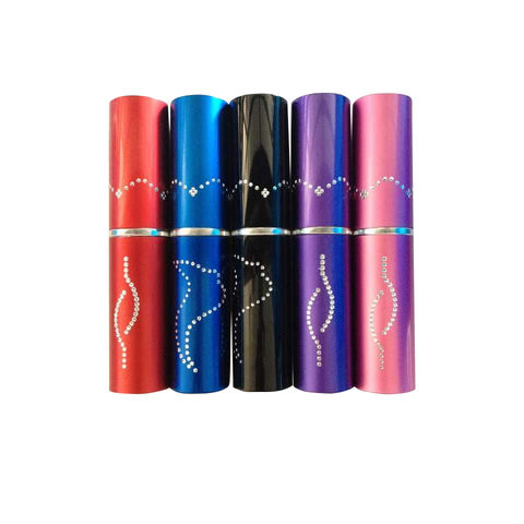 Women's Self Defense Kit - Lipstick Stun Gun & Pepper Spray With Keychain Pouch