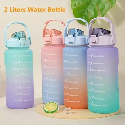 2000ml New Gradient Color Handle Pot Large-Capacity One-Button Pop-up Straw  Water Cup Portable Plastic Outdoor Sports Bottles - China Bottle Water and  Hot Water Bottle price