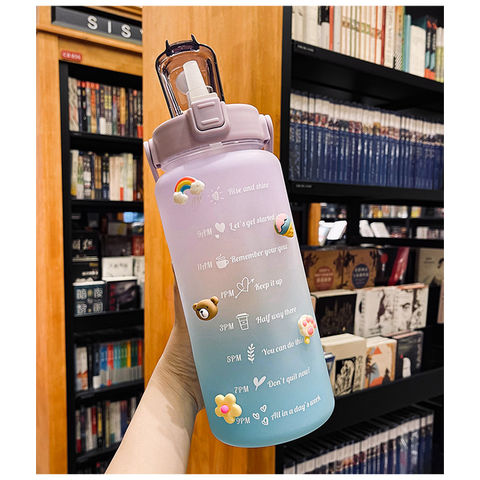 2000ml New Gradient Color Handle Pot Large-Capacity One-Button Pop-up Straw  Water Cup Portable Plastic Outdoor Sports Bottles - China Bottle Water and  Hot Water Bottle price