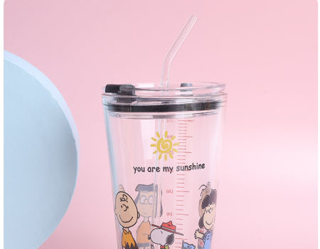 Buy Wholesale China Glass Tumbler With Lid And Straw ,glass Cup With Handle  ,with Full Decal . & Glass Tumbler at USD 0.5