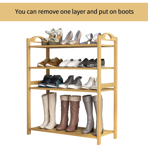 Garden 4 you 3-Tier Tilting Adjustable Freestanding Shoe Rack 6-Pairs 25.2  in Length for Durability and Stability for Entryways, Hallways, Closets