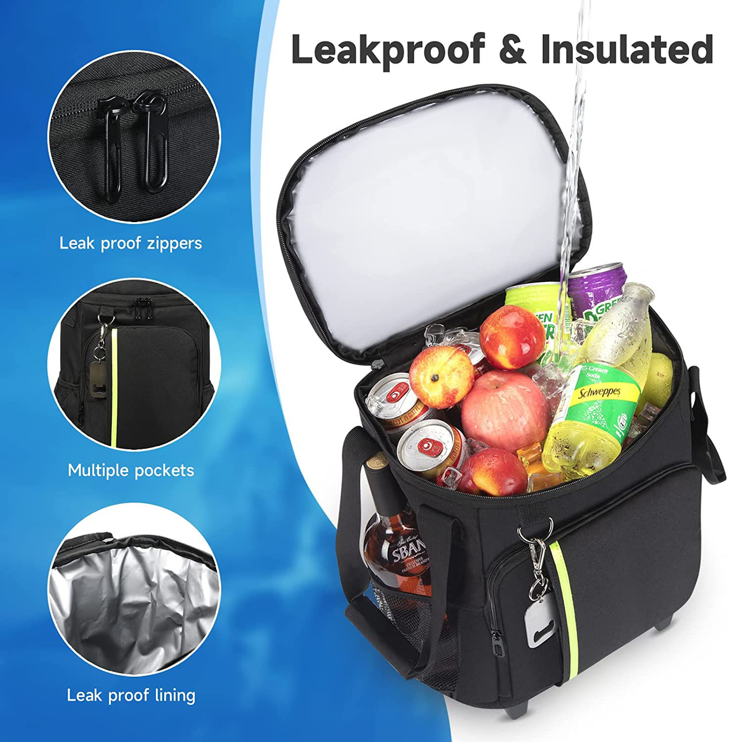 Leak proof rolling online tote cooler