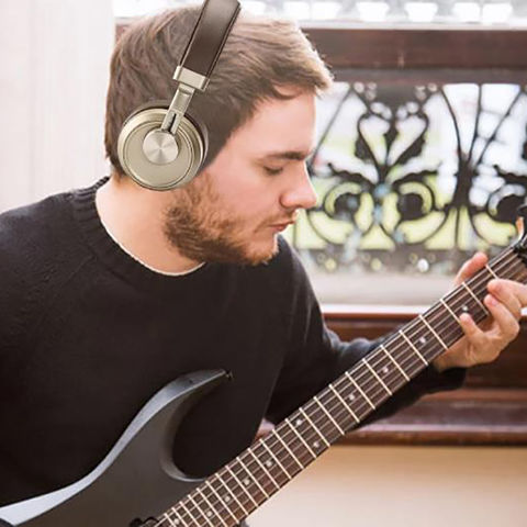 Headset Komputer Nirkabel dan Berkabel Panjang dengan Kabel Audio 3.5mm, Mikrofon Internal Untuk Musik/TV/Rapat/Liburan Warna Hitam