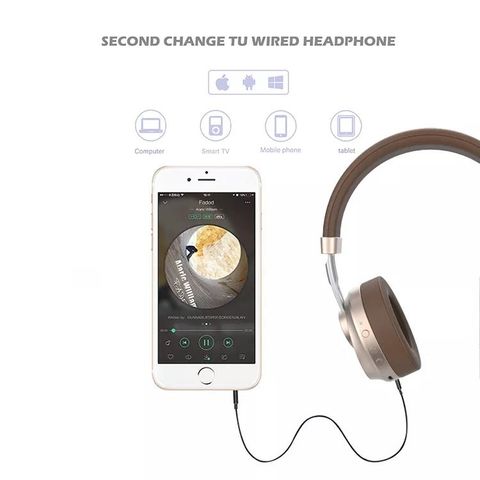 Headset Komputer Nirkabel dan Berkabel Panjang dengan Kabel Audio 3.5mm, Mikrofon Internal Untuk Musik/TV/Rapat/Liburan Warna Hitam