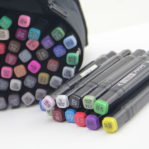 Wholesale Dual Tip Art Markers Pens With Carry Case Alcohol