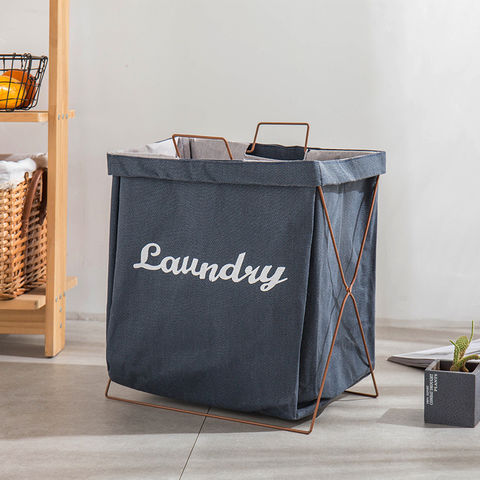Mesh Folding Laundry Basket Home Bathroom Dirty Clothes Storage Basket with  Durable Handles Portable Laundry Organizer