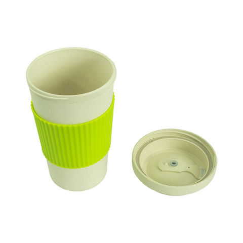 China Promotional custom reusable eco friendly bamboo fiber plastic travel  coffee cup with box Manufacturer and Supplier