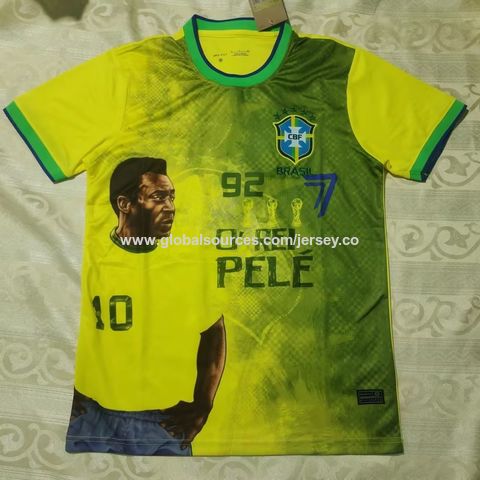 Brasil CBF Blue Training Jersey Top Secagem Rápida Manga Curta