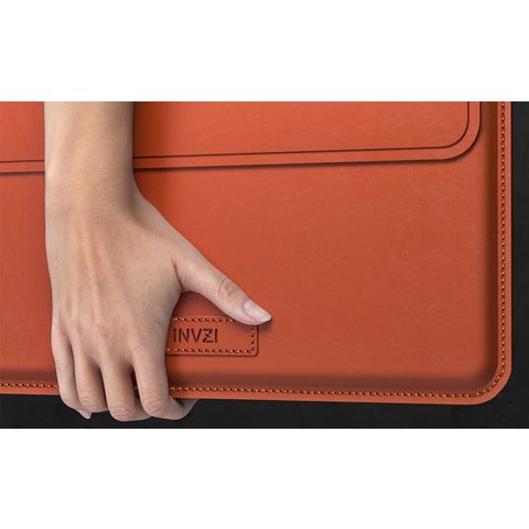 INVZI Vegan Leather MacBook Sleeve and Invisible Stand for MacBook Pro & MacBook Air