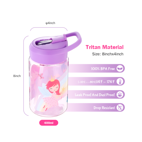 Botella de agua personalizada de tritán sin BPA con correa (500 ml)