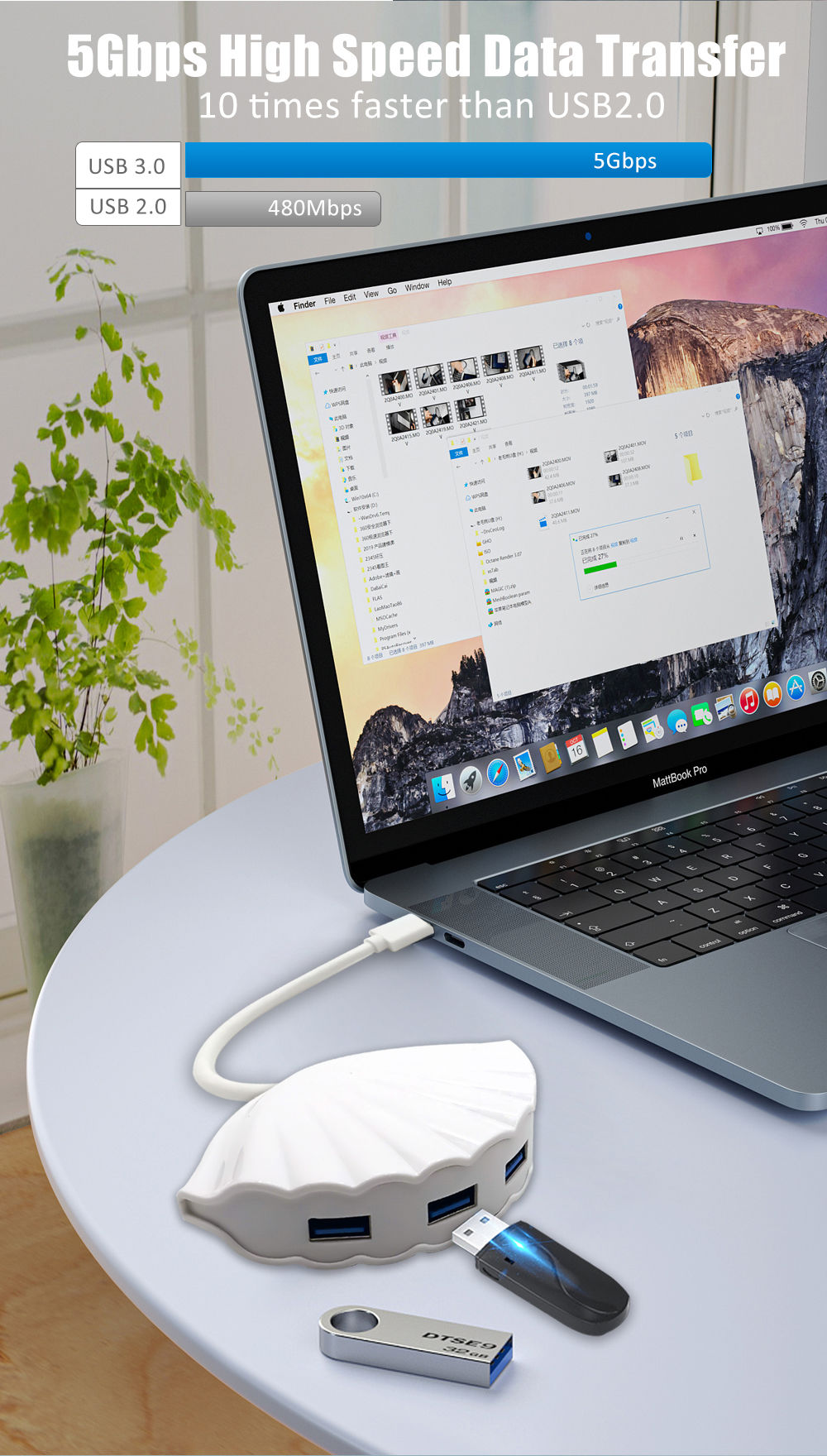 Gs Usb C Hub 4k 60hz Type C To H Dmi Pd 100w Adapter For Macbook Air ...