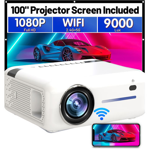 Proyector para exteriores Native 1080P con WiFi y Bluetooth 5.0, proyector  de cine en casa FHD HDR10, proyector de TV Android más de 5000 aplicaciones