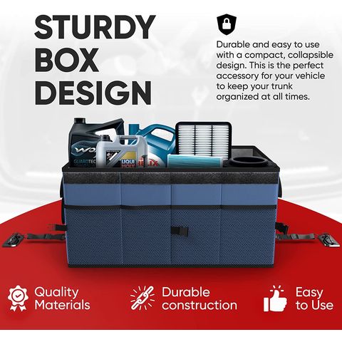  Trunk Organizer with Cooler, Collapsible Trunk Storage  Container with Non Slip Bottom Strips, Large Multi-Compartment Waterproof  Car Trunk Organizer Groceries for Vehicle Sedan, Suv, Truck,Van(Black) :  Automotive