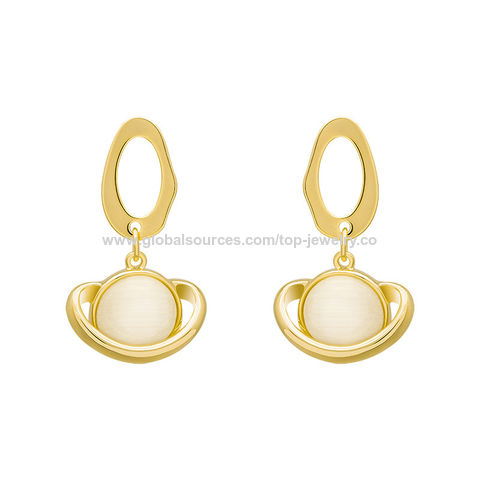 Boucles d'oreilles asymétriques tendance, petites, ciel étoilé bleu, lune, planète cosmique, clous d'oreilles pour femmes