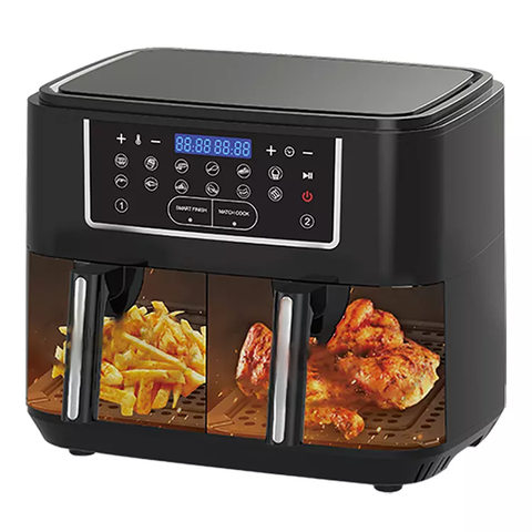 Large oven air frier Dual air fryer 9L with two frying basket 4.5L oil-less  Cooker deep fryers Electric air fryer oven