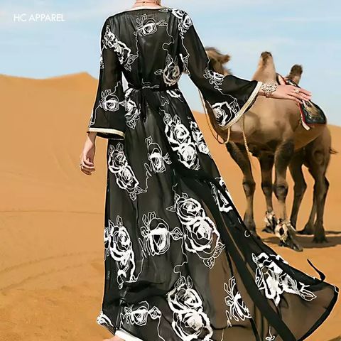 Rhinestone Moroccan Kaftan Robe Women Abaya Dubai African Loose