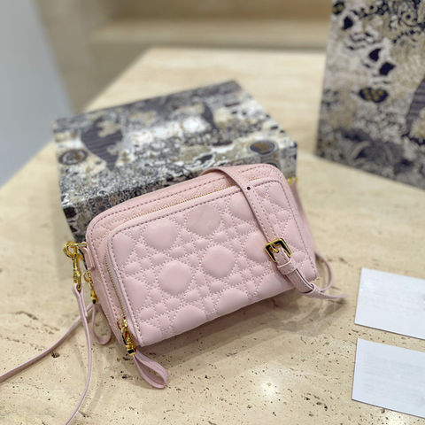 Lady Dior Mini Wallet Antique Pink Cannage Lambskin