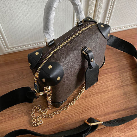 Women Square Box Shoulder Bag PU Chain Mini Handbag Drawstring Messenger  Totes A