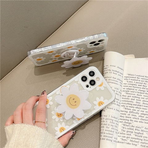 Square Soft Leather Flower Pattern Case For iPhone 13 Pro Max 11