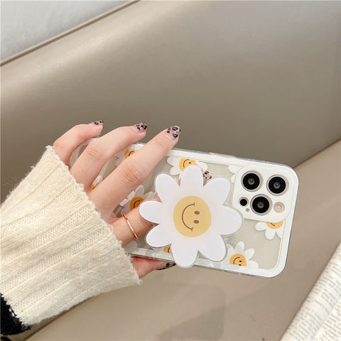 Square Soft Leather Flower Pattern Case For iPhone 13 Pro Max 11