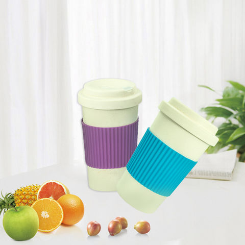 Premium Reusable Coffee Cup for Travel To Go 12oz, Takeaway Bamboo Mug  with Lid & Spill Stopper, Plastic & BPA Free, Dishwasher Safe Portable  Eco Cup, Organic Bamboo Fiber