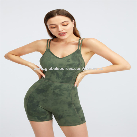 Buy Wholesale China Sexy One Piece Yoga Shorts Jumpsuit Women