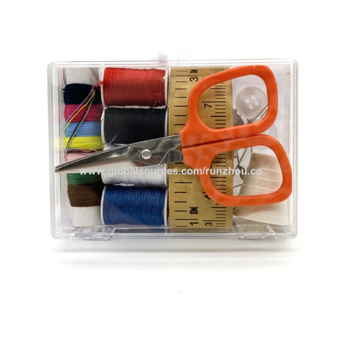 1pc Mini Portable Sewing Kit With Needle And Thread In Storage Box