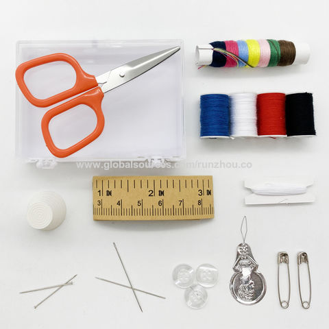 1pc Mini Portable Sewing Kit With Needle And Thread In Storage Box