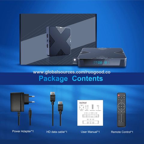 EFUTURE TV Box 4+64GB Android 9.0 avec télécommande Câble HDMI Smart TV Box  WIFI