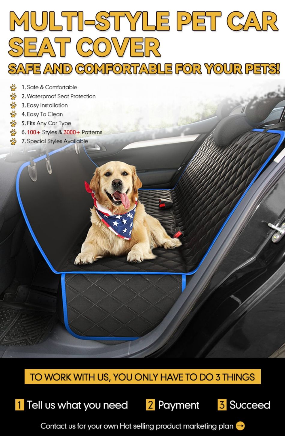 1 pc Dog Seat Cover for Back Seat, 100% Waterproof Dog Car Seat Covers ,  Scratch Prevent Antinslip Dog Car Hammock, Car Seat Covers for Dogs, Dog  Backseat Co