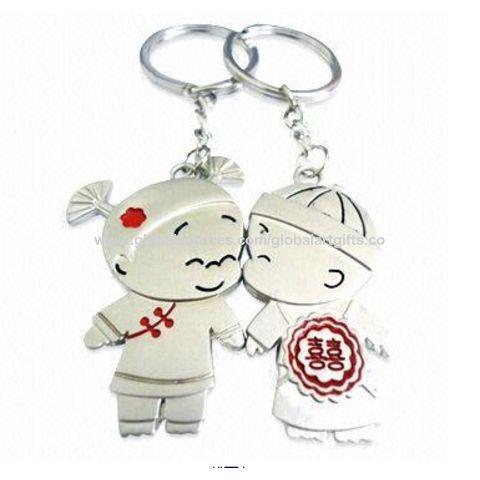 Buy Wholesale China Custom Couple Keychains Matt Silver Keychains