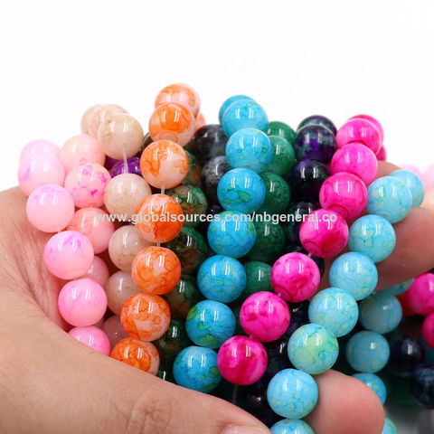 Buy Wholesale China Wholesale 8mm/10mm Imitating Jade With Cracks Colorful Glass  Beads For Diy Bracelet Bangle Jewelry Making Supplier & Crystal Beads at  USD 0.38