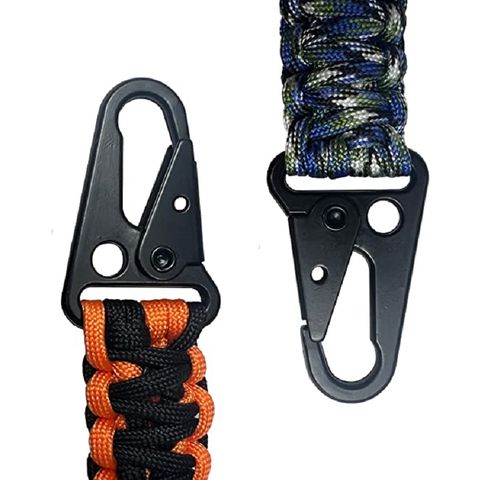 Heavy Duty Paracord Keychain with Carabiner - 4 Pack Braided