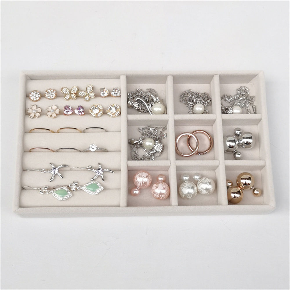 Wholesale Velvet Fabrics Jewelry Storage Display Trays Stackable