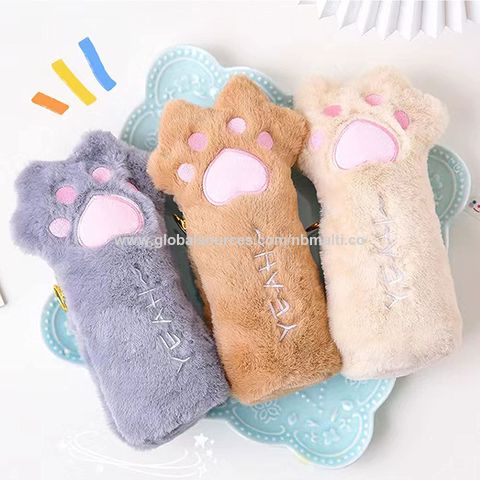 Buy Wholesale China Cute Cat Kawaii Pencil Case, Paw Plush Pencil Bag  Japanese Stationery Pouch Kawaii School Supplies Gift For Girls Women & Pencil  Case at USD 0.59